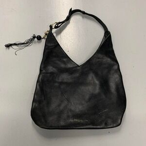 Donna Karan New York Black Pebbled Leather Hobo Bag